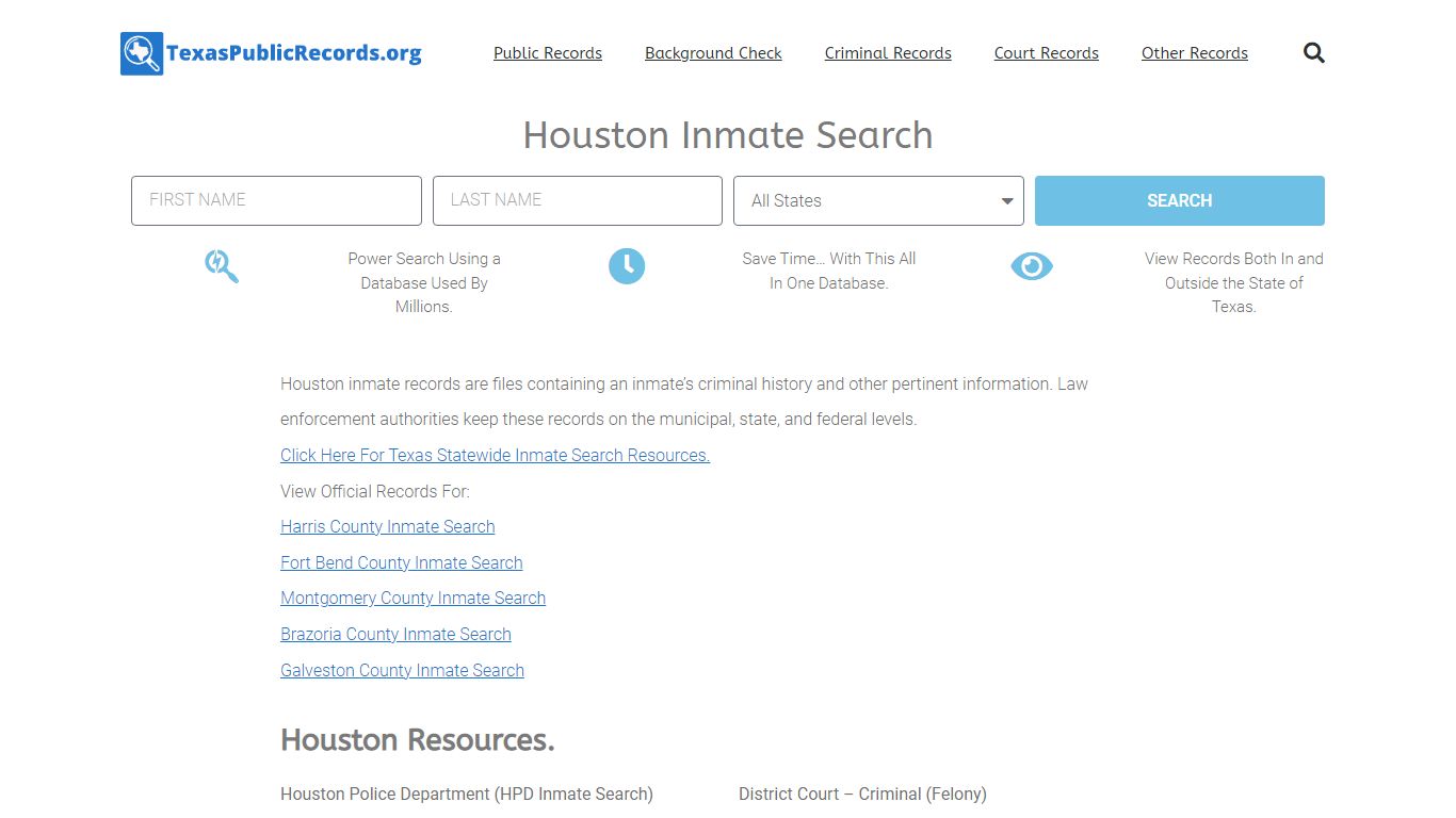 Houston Inmate Search - HPD Current & Past Jail Records
