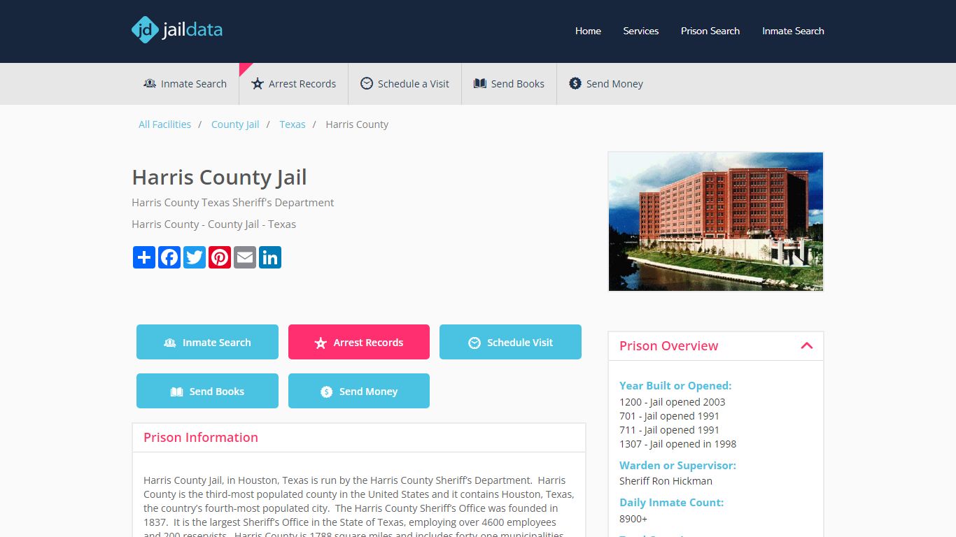 Harris County Jail: Visitation, Inmate Search, Mugshots - Houston, Texas